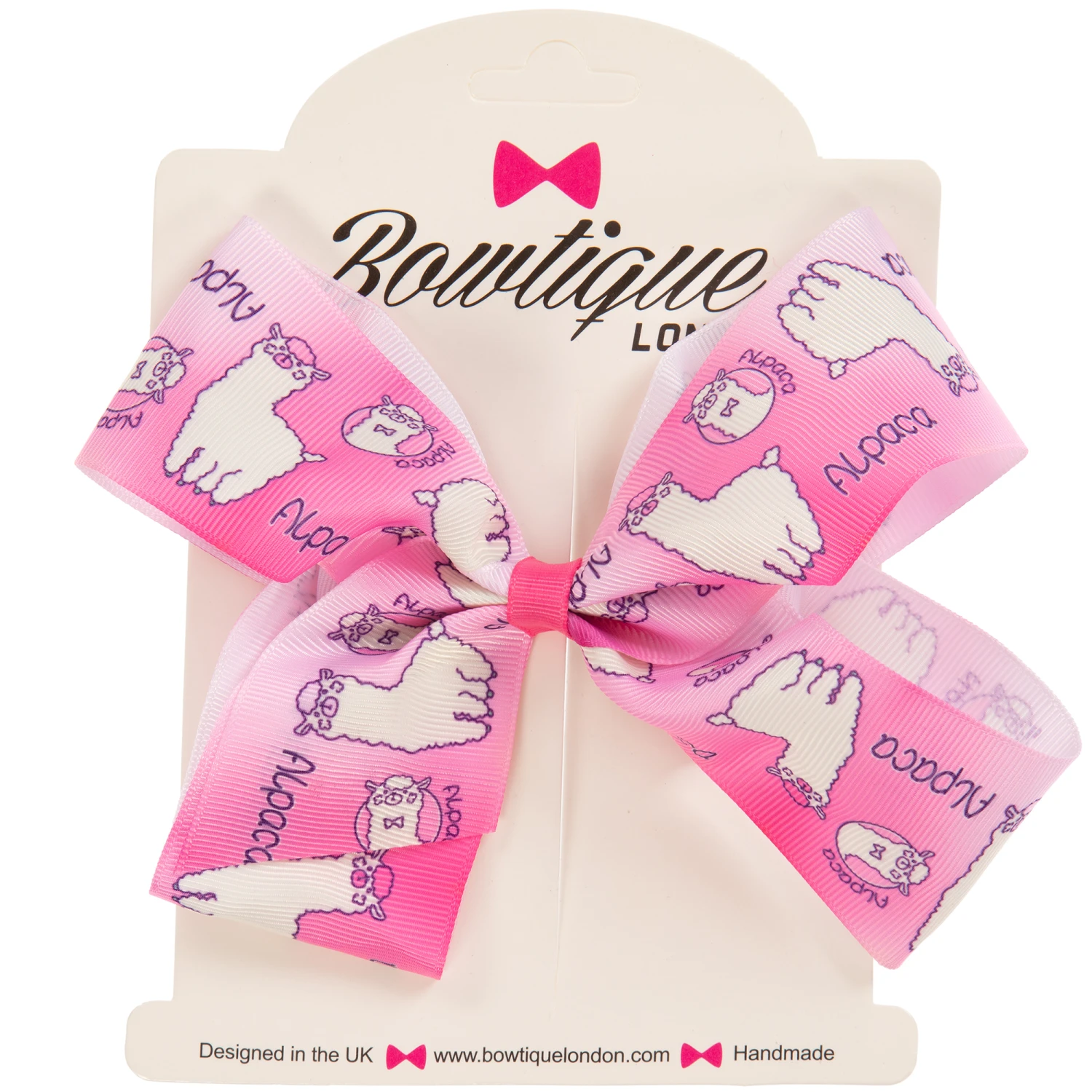 Bowtique London Pink Bow Hair Clip (12cm) 2 Bowtique London Pink Bow Hair Clip (12cm) - Image 2