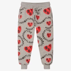 BOY London Grey & Red Heart Logo Joggers