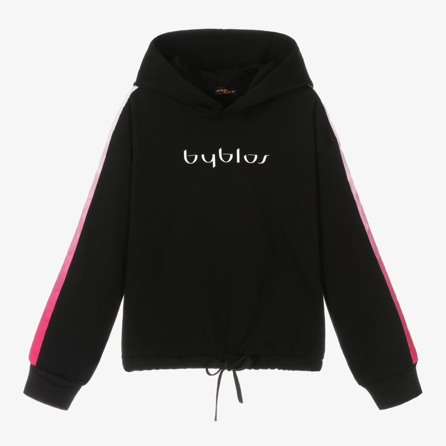 Byblos Girls Black Cotton Logo Hoodie 1 Byblos Girls Black Cotton Logo Hoodie