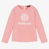 Byblos Girls Pink Cotton Logo Top