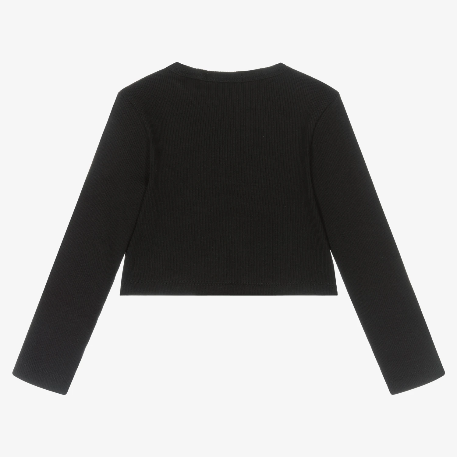 Calvin Klein Jeans Girls Black Cropped Jersey Top 2 Calvin Klein Jeans Girls Black Cropped Jersey Top - Image 2