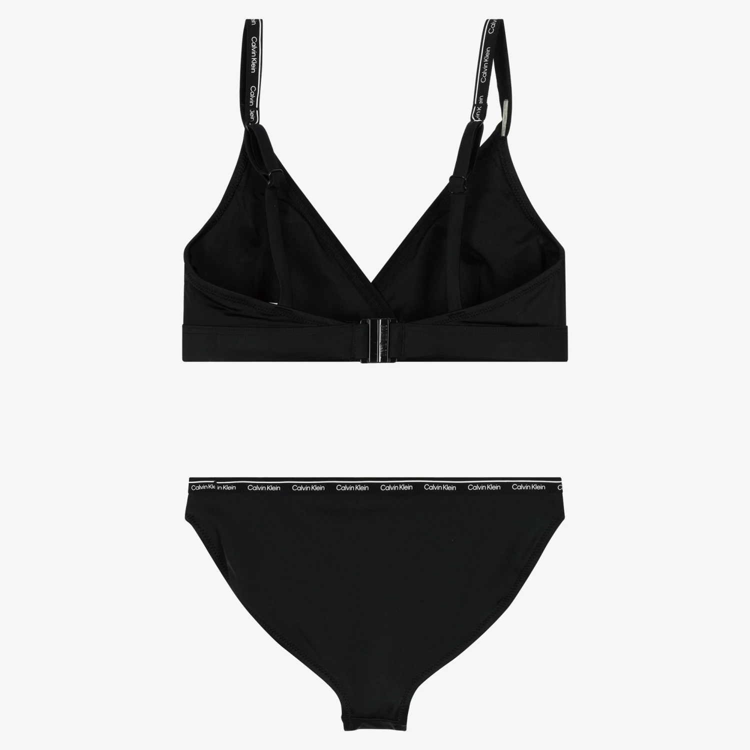Calvin Klein Girls Black Logo Triangle Bikini 2 Calvin Klein Girls Black Logo Triangle Bikini - Image 2