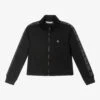 Calvin Klein Jeans Girls Black Logo Zip-Up Top