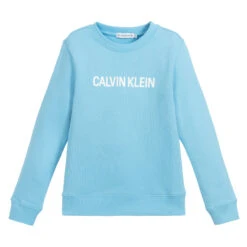 Calvin Klein Jeans Girls Blue Logo Sweatshirt