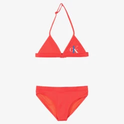 Calvin Klein Girls Coral Red Logo Bikini