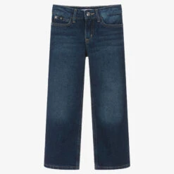 Calvin Klein Jeans Girls Dark Blue Wide Leg Jeans