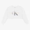 Calvin Klein Jeans Girls White CK Logo Sweatshirt