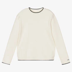 Calvin Klein Jeans Ivory Rib Knitted Sweater