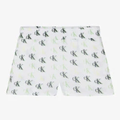 Calvin Klein Jeans Teen Girls Ivory Logo Shorts