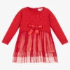 Caramelo Kids Girls Red Cotton & Tulle Dress