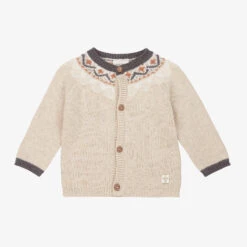 Carrement Beau Carrément Beau Beige Fair Isle Cardigan