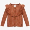 Carrement Beau Carrément Beau Girls Brown Knitted Cardigan