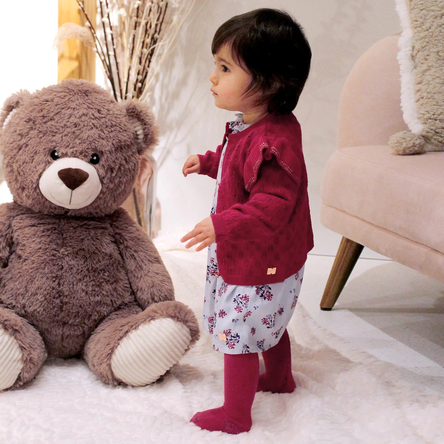 Carrement Beau Carrément Beau Girls Pink Glitter Cardigan 2 Carrement Beau Carrément Beau Girls Pink Glitter Cardigan - Image 2