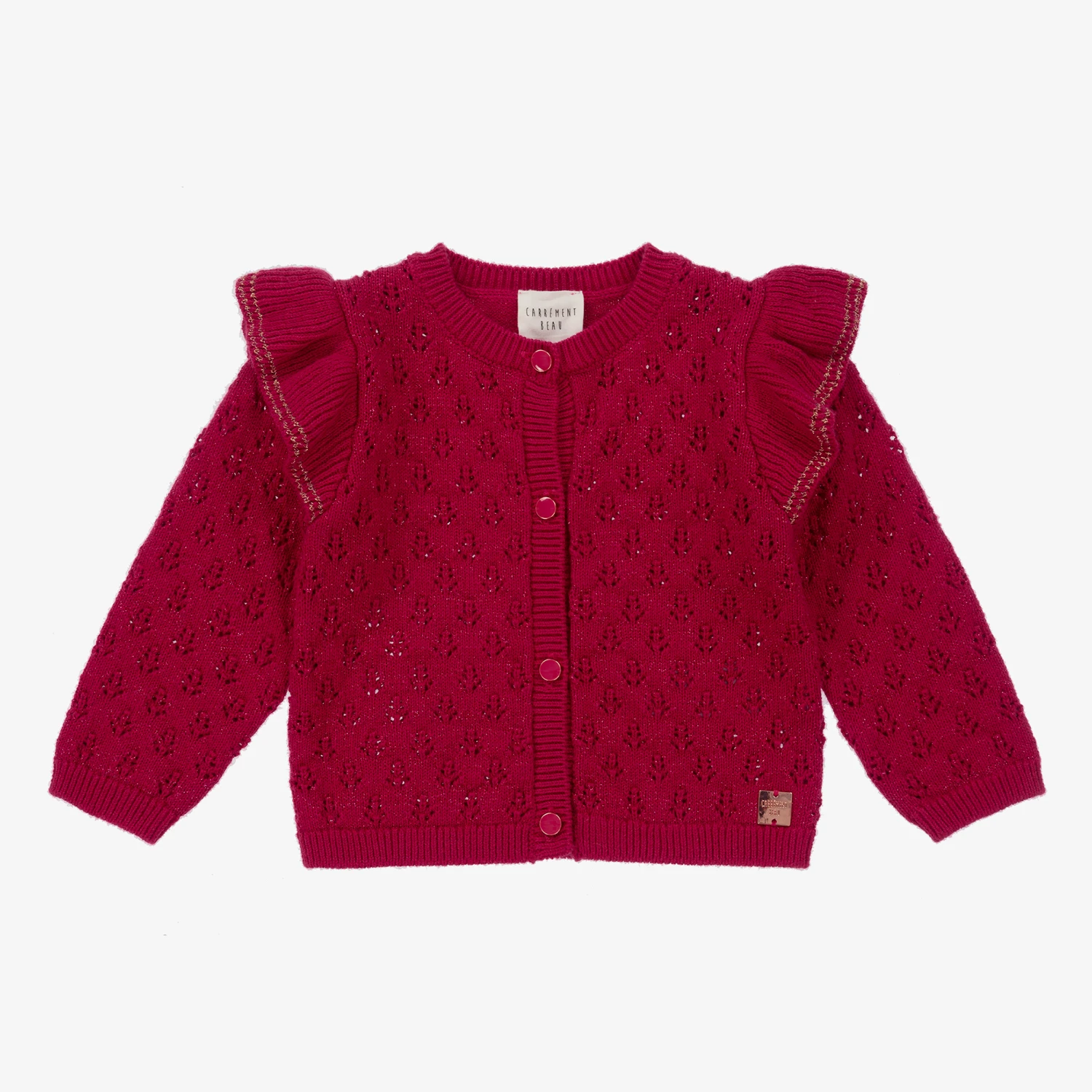 Carrement Beau Carrément Beau Girls Pink Glitter Cardigan 1 Carrement Beau Carrément Beau Girls Pink Glitter Cardigan