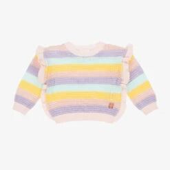 Carrement Beau Carrément Beau Girls Pink Organic Sweater