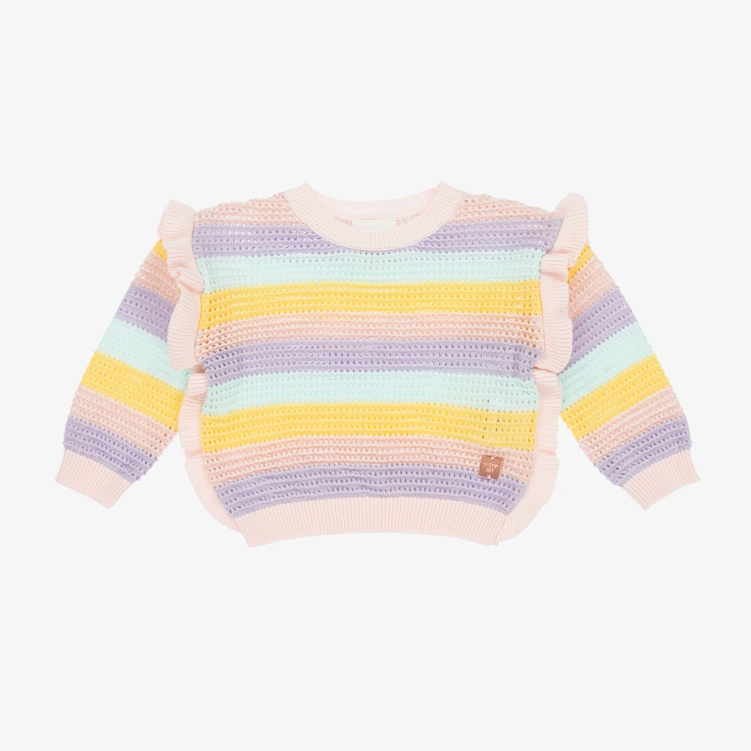 Carrement Beau Carrément Beau Girls Pink Organic Sweater 1 Carrement Beau Carrément Beau Girls Pink Organic Sweater