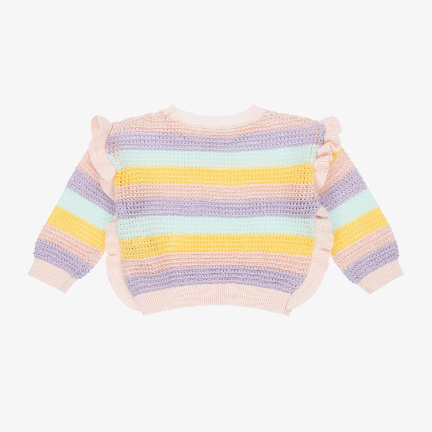 Carrement Beau Carrément Beau Girls Pink Organic Sweater 2 Carrement Beau Carrément Beau Girls Pink Organic Sweater - Image 2