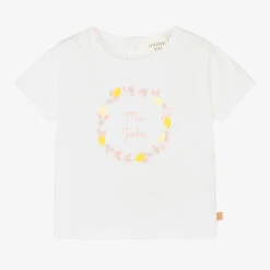 Carrement Beau Carrément Beau Girls White Flower & Lemon T-Shirt