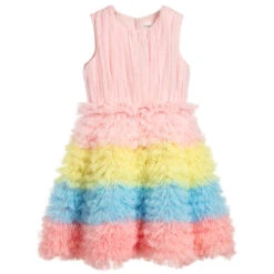 Charabia Pink Layered Tulle Dress