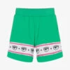 Chiara Ferragni Kids Girls Green Cotton Logo Shorts