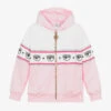 Chiara Ferragni Kids Girls Pink Logo Cotton Zip-Up Hoodie