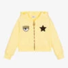 Chiara Ferragni Kids Girls Yellow Logo Cotton Zip-Up Top