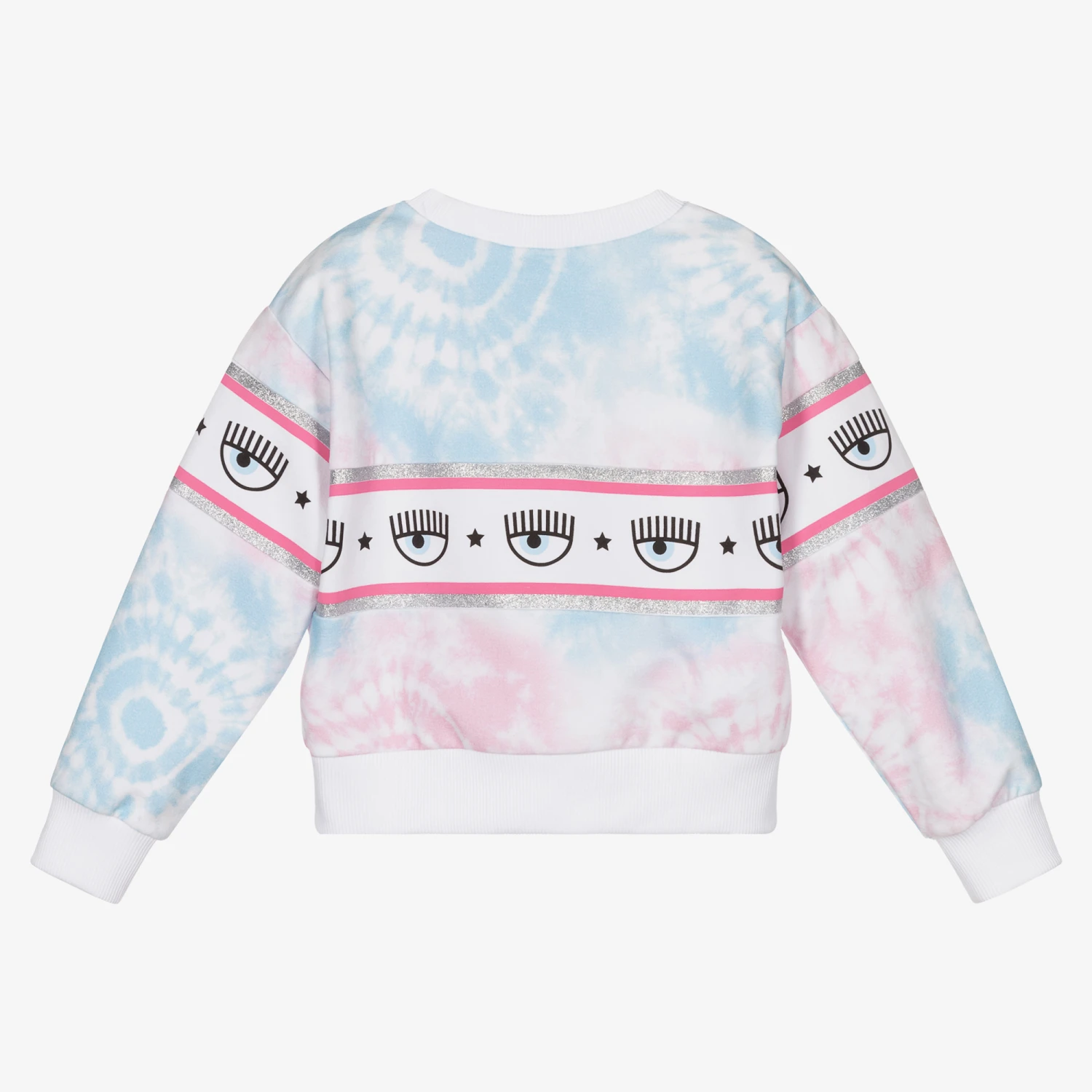 Chiara Ferragni Kids Pink & Blue Tie Dye Sweatshirt 2 Chiara Ferragni Kids Pink & Blue Tie Dye Sweatshirt - Image 2