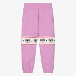 Chiara Ferragni Kids Purple Cotton Logo Joggers
