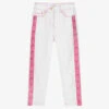 Chiara Ferragni Kids White Denim Logo Tape Jeans