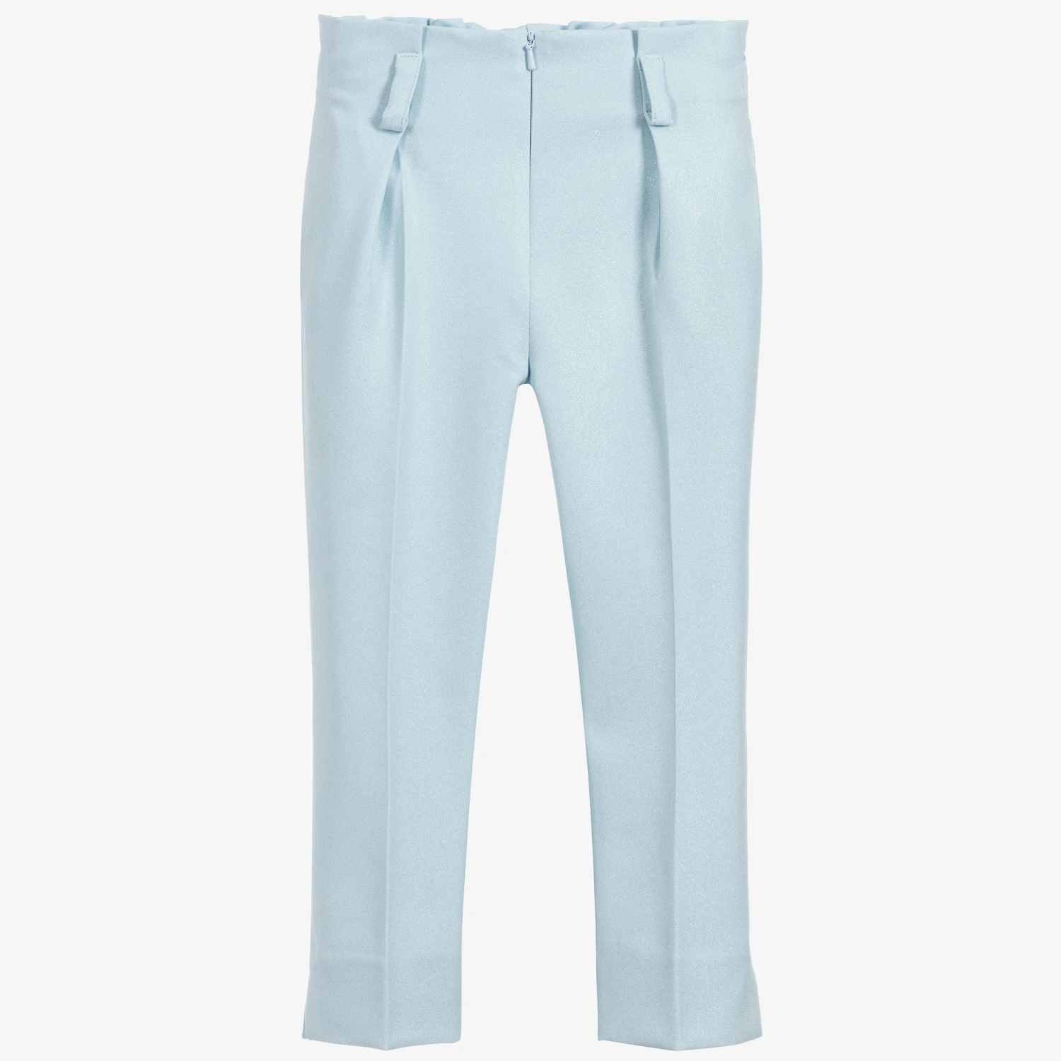 Childrensalon Occasions Girls Blue Viscose Trousers & Butterfly Belt 4 Childrensalon Occasions Girls Blue Viscose Trousers & Butterfly Belt - Image 4