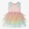 Childrensalon Occasions Girls Pink Rainbow Tulle Dress