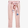 Childrensalon Occasions Girls Pink Viscose Trousers & Butterfly Belt