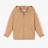Chloé Girls Beige Knit Zip-Up Hoodie