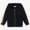 Chloé Girls Blue Knit Zip-Up Hoodie