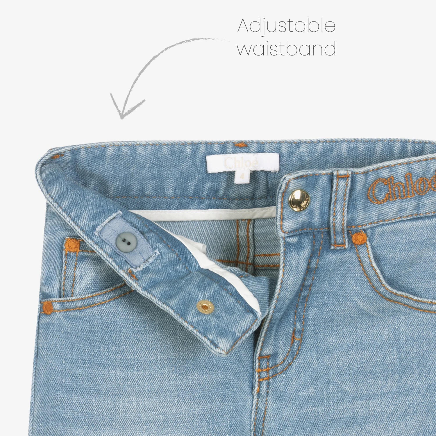 Chloé Girls Blue Wide-Leg Jeans 4 Chloé Girls Blue Wide-Leg Jeans - Image 4