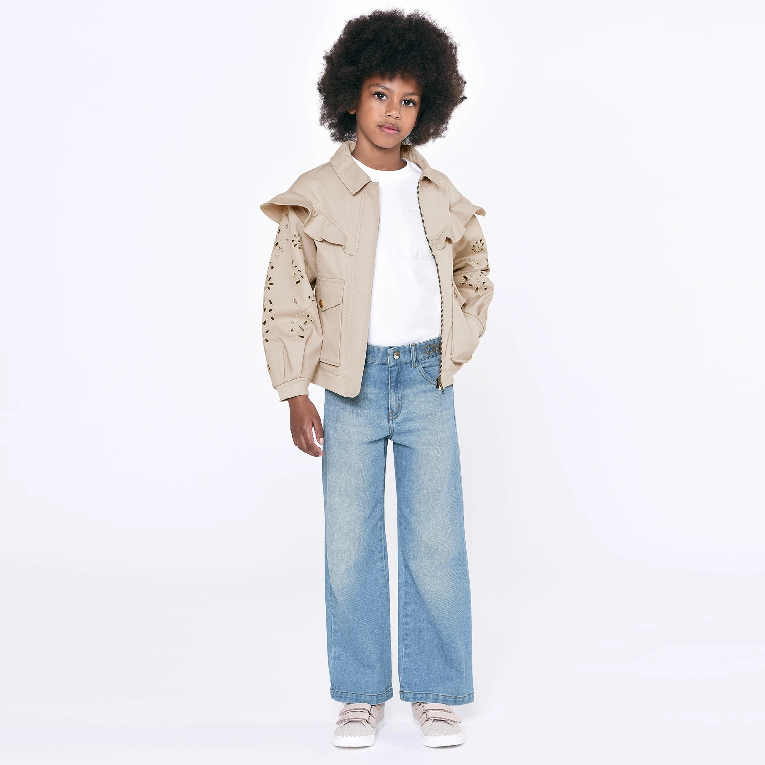 Chloé Girls Blue Wide-Leg Jeans 2 Chloé Girls Blue Wide-Leg Jeans - Image 2