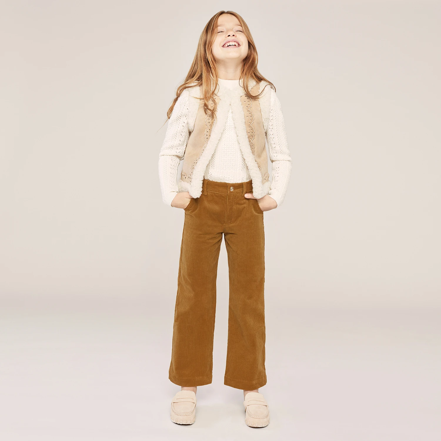 Chloé Girls Brown Corduroy Trousers 2 Chloé Girls Brown Corduroy Trousers - Image 2