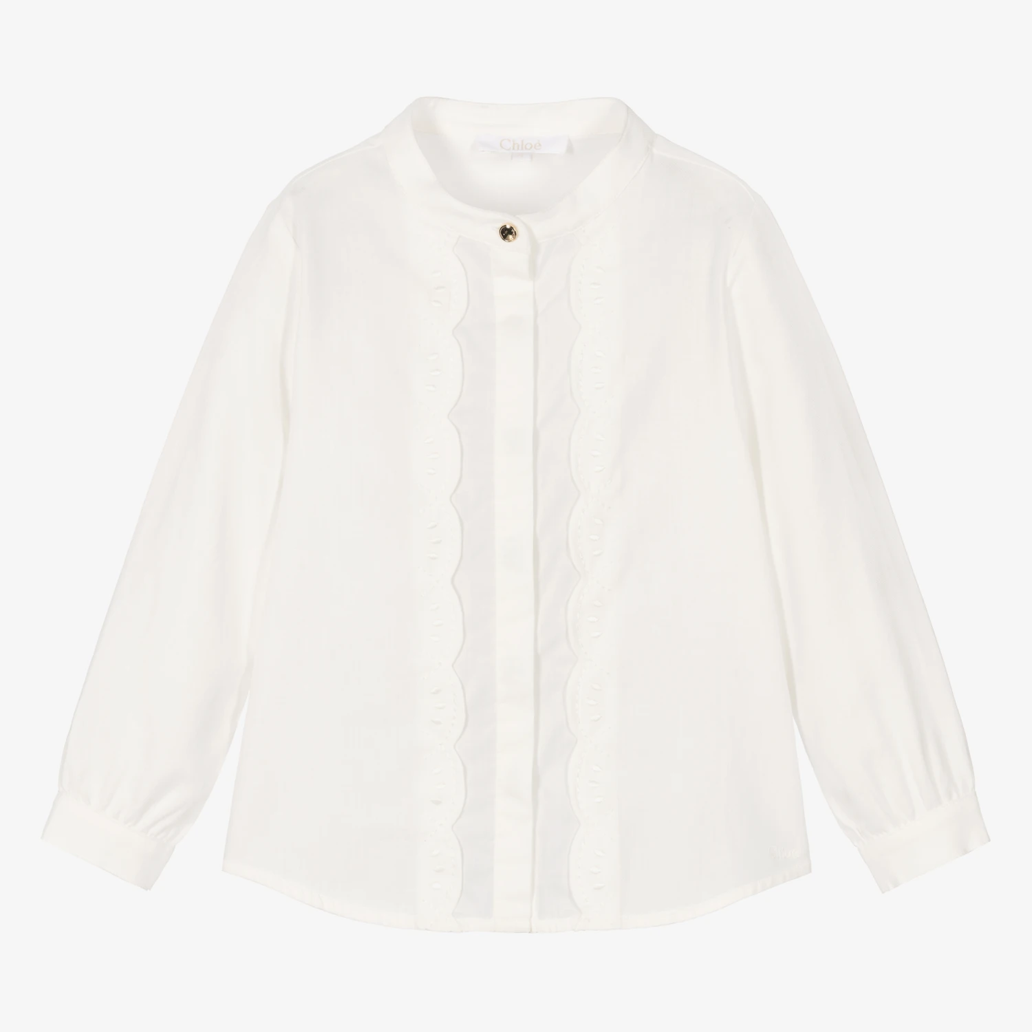 Chloé Girls Ivory Cotton Blouse 1 Chloé Girls Ivory Cotton Blouse
