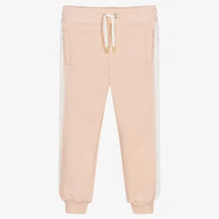 Chloé Girls Pale Pink Cotton Joggers