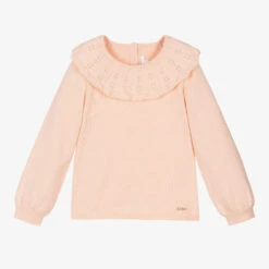 Chloé Girls Pink Cotton Knit Sweater