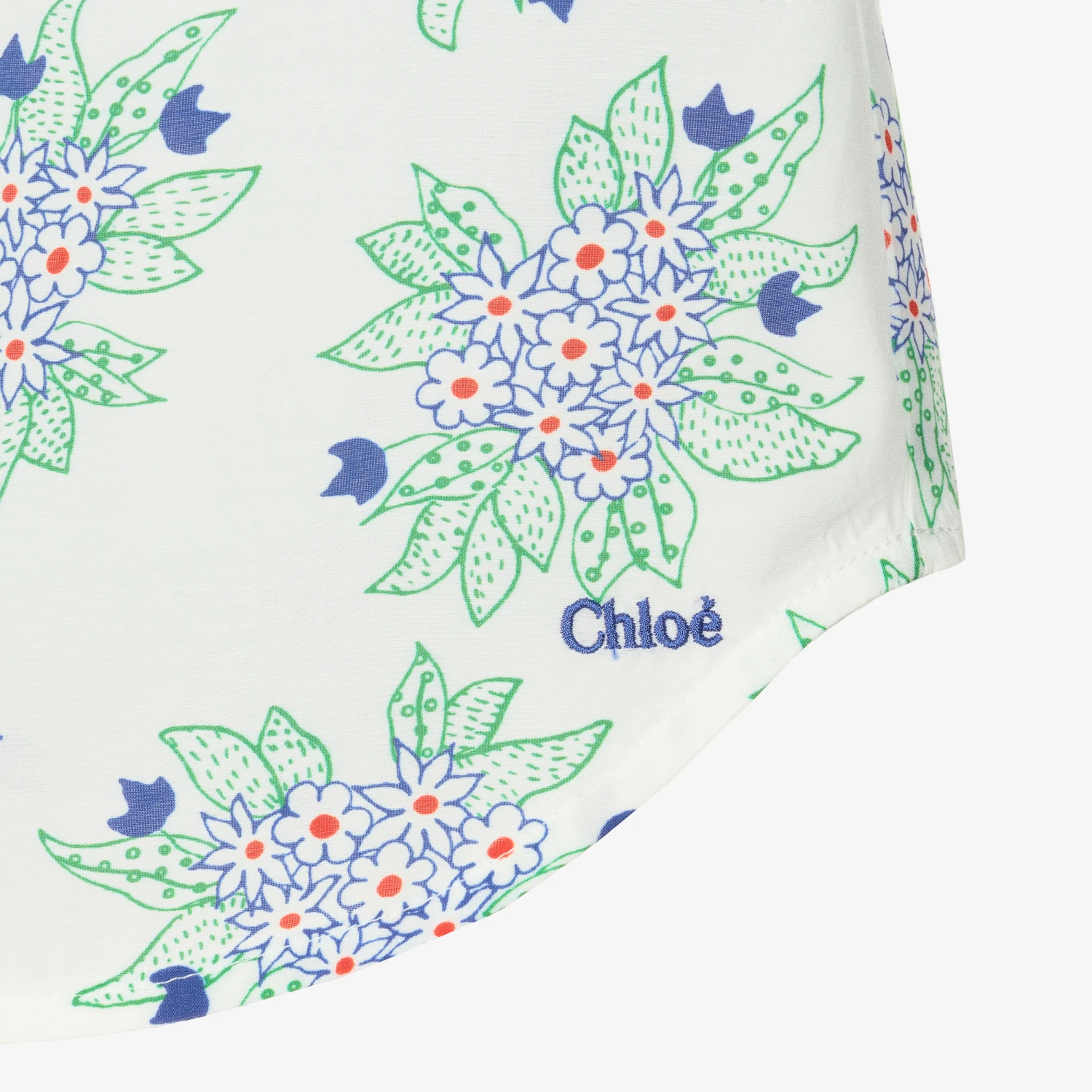 Chloé Girls White & Blue Silk Blouse 4 Chloé Girls White & Blue Silk Blouse - Image 4