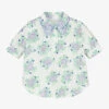 Chloé Girls White & Blue Silk Blouse