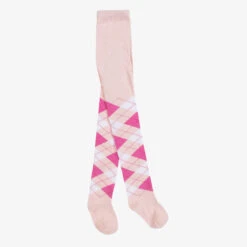 Country Kids Pink Argyle Cotton Tights