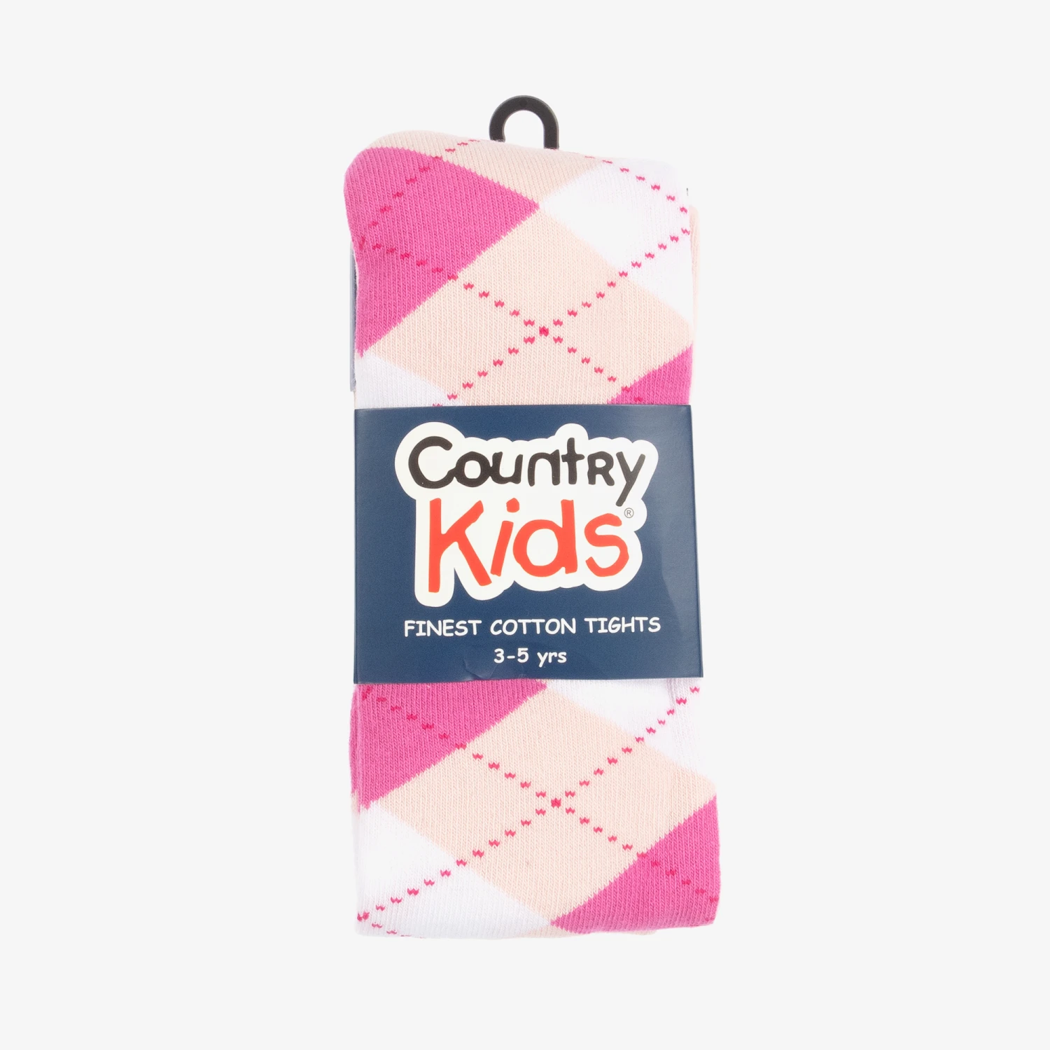 Country Kids Pink Argyle Cotton Tights 2 Country Kids Pink Argyle Cotton Tights - Image 2