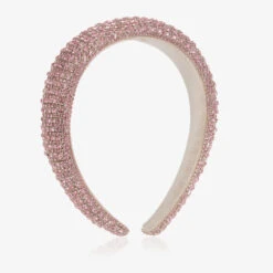 David Charles Pink Velvet Diamanté Hairband