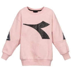 Diadora Girls Pink Cotton Sweatshirt