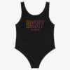 DKNY Girls Black Logo Swimsuit