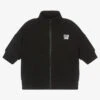 DKNY Girls Black Logo Zip-Up Top