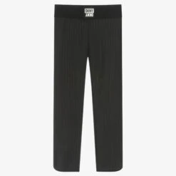 DKNY Girls Black Stripe Logo Leggings