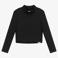 DKNY Girls Black Turtleneck Top